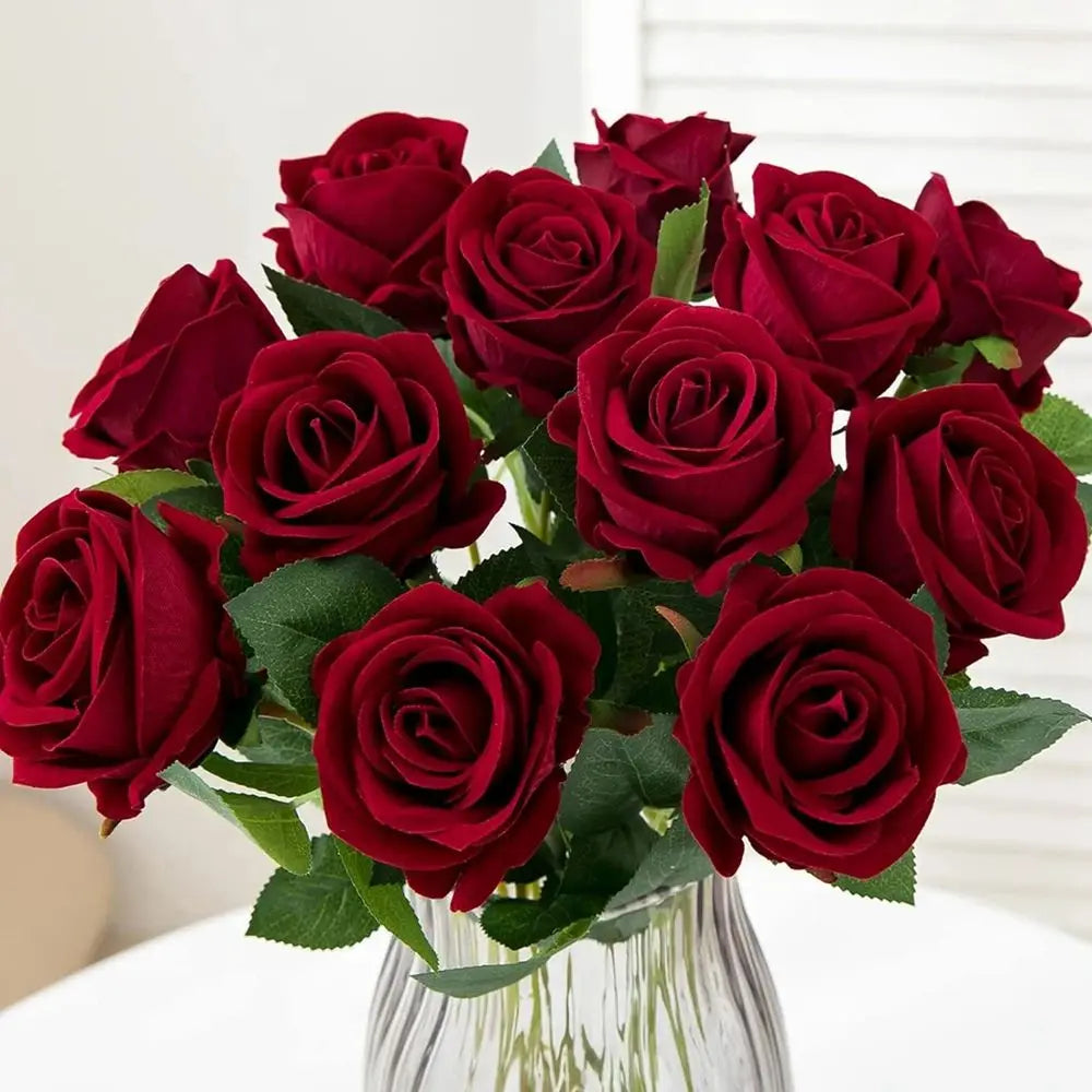 5/10pcs Artificial Flowers Silk Rose Hom Decor Wedding Bridal Bouquet Outdoor Garden Arch Accessory Valentine's Day Diy Gift Box