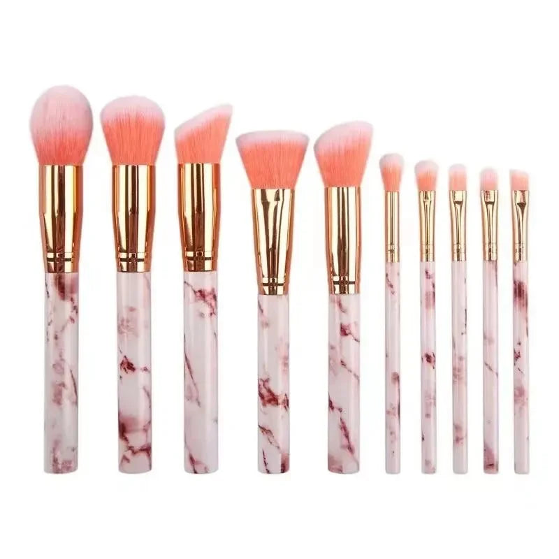 Marble Makeup Brushes Premium Synthetic Kabuki Foundation Blending