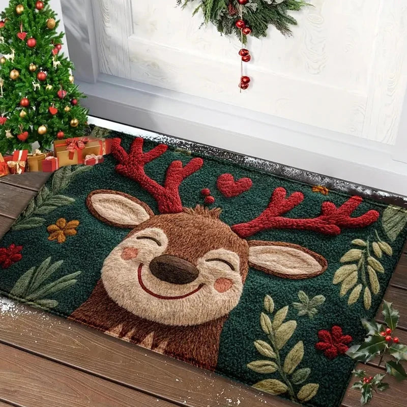 1/2pcs Christmas Carpet Door Merry Christmas Mat Festival Outdoor