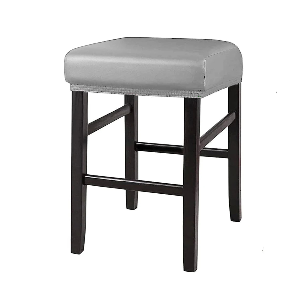 PU Leather Bar Stool Covers Rectangular 100% Waterproof Oilproof Stool Covers Thicker Leather Saddle Stools Slipcover