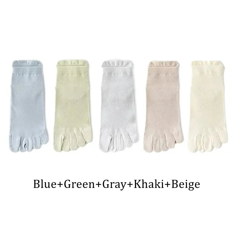 Wiggle Socks 5 Pairs Summer Women Five Finger Socks 5 Candy - Cotton