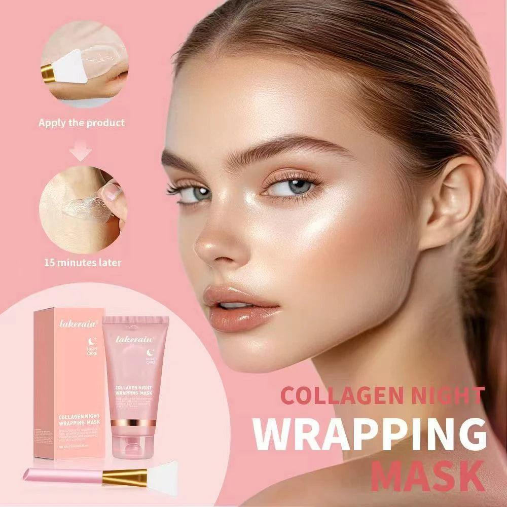 Overnight Wrapping Peel Off Facial Mask Set Hydrolyzed Collagen Night Wrapping Mask Deeply Hydrates Night Care Mask Skin Care
