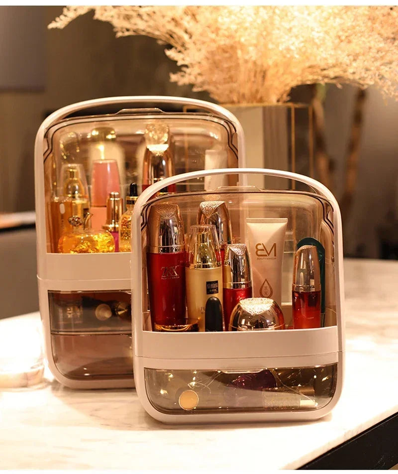 Cosmetic Storage Box Home Large Capacity Desktop Dustproof Dressing Table Lipstick Skin Care Luxury Storage Box Makeup Organizer