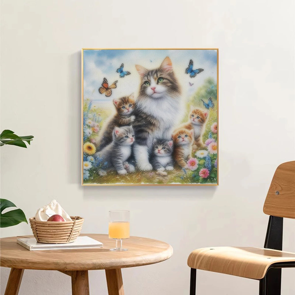 SDOYUNO Diy Diamond Painting Animal Cat Flowers Full Rhinestone Embroidery Cross stitch Butterfly Mosaic Picture Wall