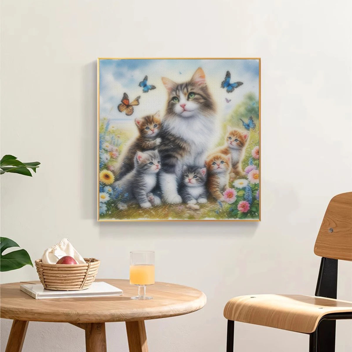 SDOYUNO Diy Diamond Painting Animal Cat Flowers Full Rhinestone Embroidery Cross stitch Butterfly Mosaic Picture Wall