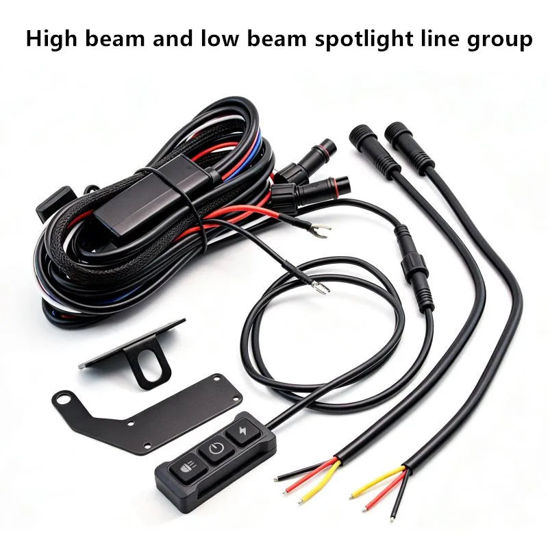 Motorcycle LED Wire-Controlled Switch Headlight Wire Harness Automobile Flash