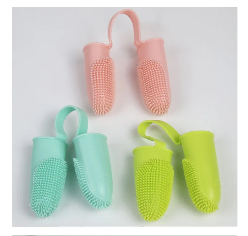 Finger Cover Pet Toothbrush Oral Cleaning Dog Toothbrush Flexible Durable Finger Toothbrush Pet Cleaning and Beauty Accessories