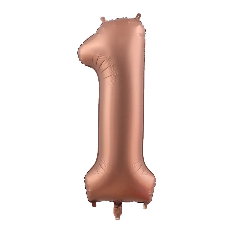 10/5/1Pc Brown Beige Cream 18inch Heart Balloons Cream Number Balloons 1 2 3 4 5 6 Birthday Number Foil Balloon Helium Air Globo