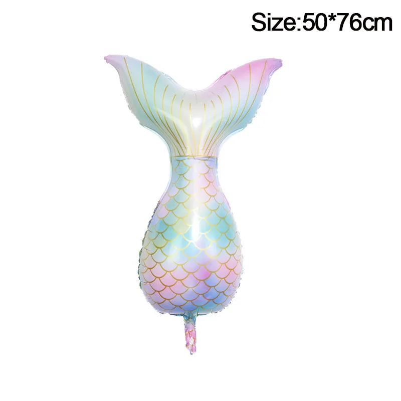 Mermaid Birthday Party Decoration Disposable Tableware Set Little Mermaid Tail Plates Girl Mermaid Party Supplies Wedding Decor