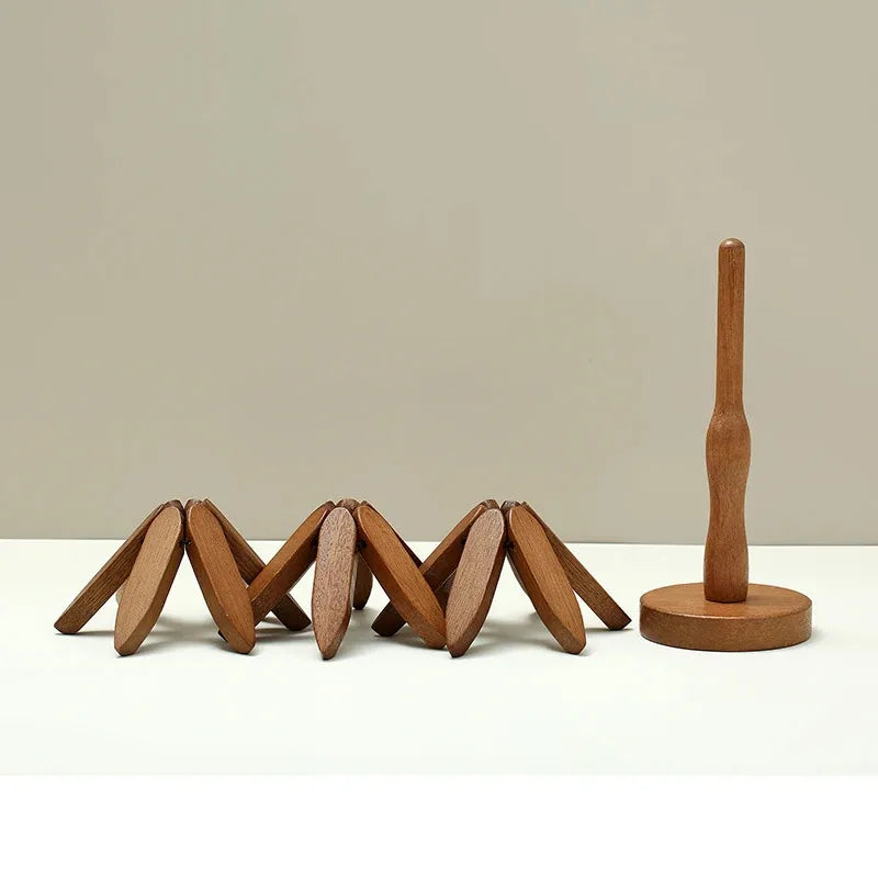 Creative Wooden Tree Folding Trivet Stand Heat Resistant Pot