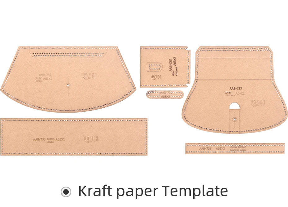 DIY Handmade Leather Goods Kraft Paper Template For Lady Purse,Single Shoulder,Underarm Bag, Cross-Arm PBag, Sewing Pattern