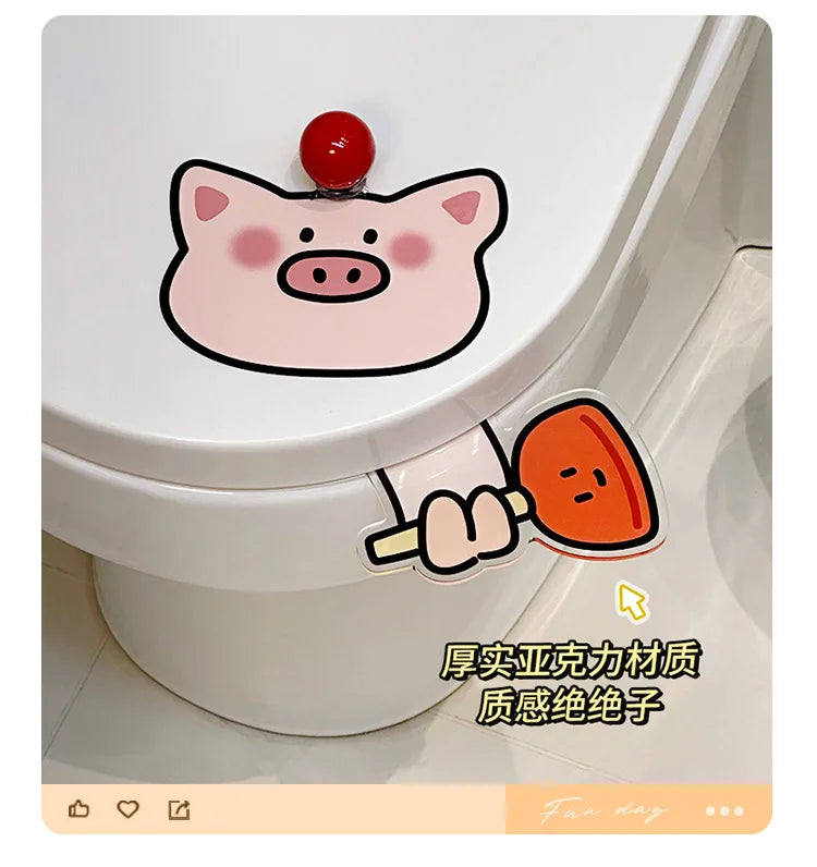 Portable Cartoon Toilet Lifter Tool No Touch Lid Handle Anti Dirty WC Accessories Bathroom Hygiene Helper No Punch Needed унитаз
