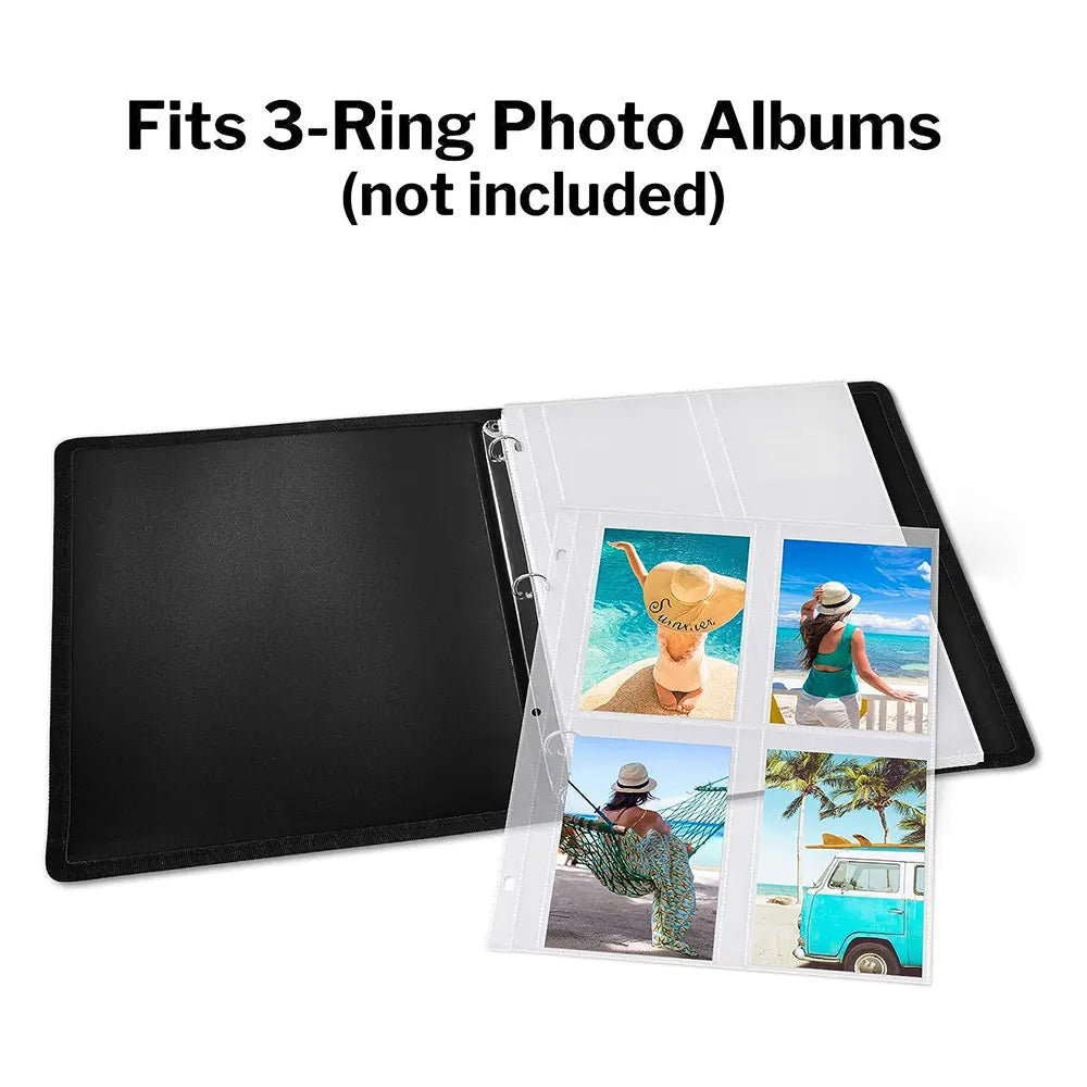 A5 3/7 Ring Photocards Binder Sleeve 1/2/4/6 Pockets Clear Acid Free 6x4 Photo Album Refill Pages Trading Card Postcard Sleeve