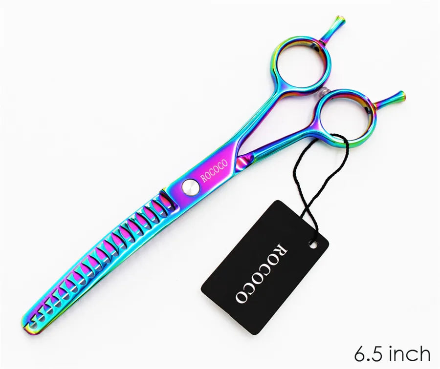 Professional 8 inch 7 inch 6.5" High Quality Pet Dog Grooming Scissors Curved Shark Thinning Shears Cat Dog Barber Scissors