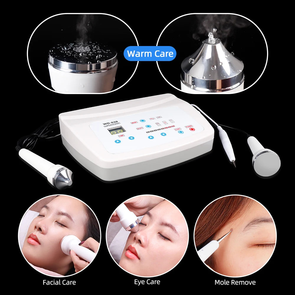 3In 1 RU-638 Ultrasonic Facial Machine Spot Tattoo Removal Anti Aging Ultrasound Facial Body Massage Skin Care Beauty Instrument