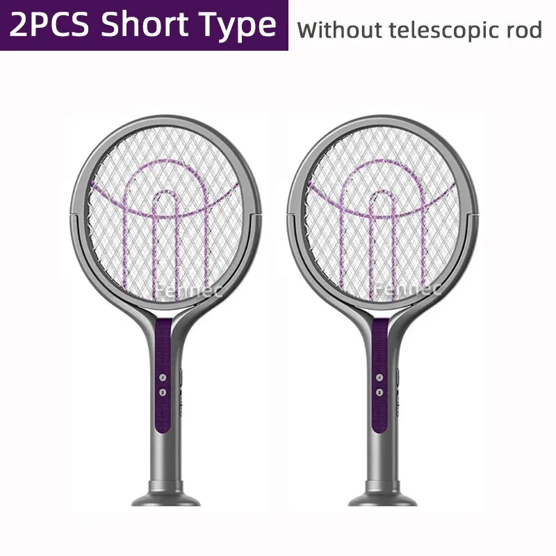 Rotating Head Electric Fly Swatter USB Rechargeable Mosquito Killer Multi Functional Electronic Flyswatter Trap Lamp for Flies