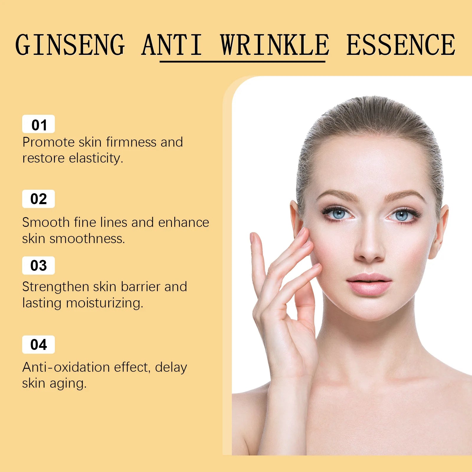 100ml Gold Ginseng Face Essence Polypeptide Lightning Moisturizing Smoothing Facial Serum for Skin Care Ginseng All Skin Types