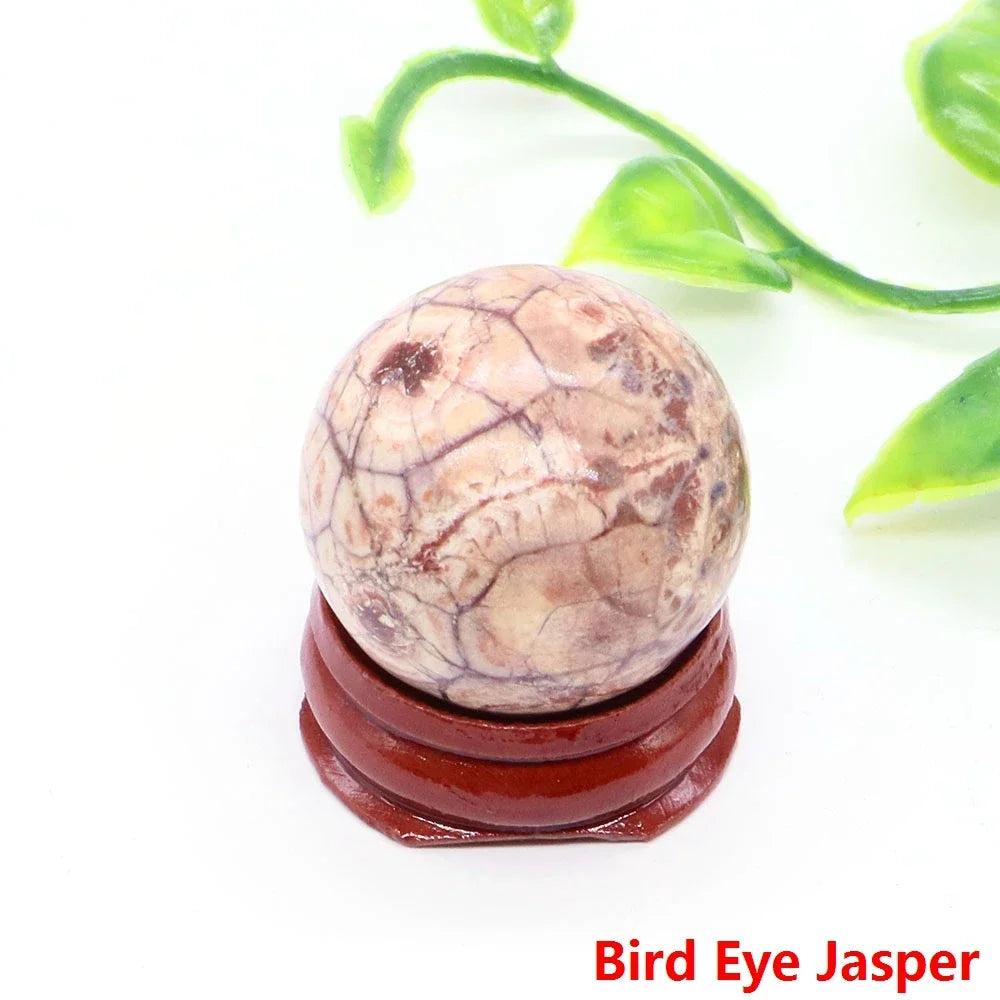 30MM Crystal Ball Natural Reiki Healing Quartz Stone Globe Energy Gemstone Fengshui Sphere Wicca Chakra Massage Home Decor Gifts