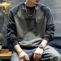Spring Autumn High Quality Cotton Long Sleeve T Shirt Men Plus Size Patchwork Sweatshirt Korean Streetwear Fashion Sport Tops