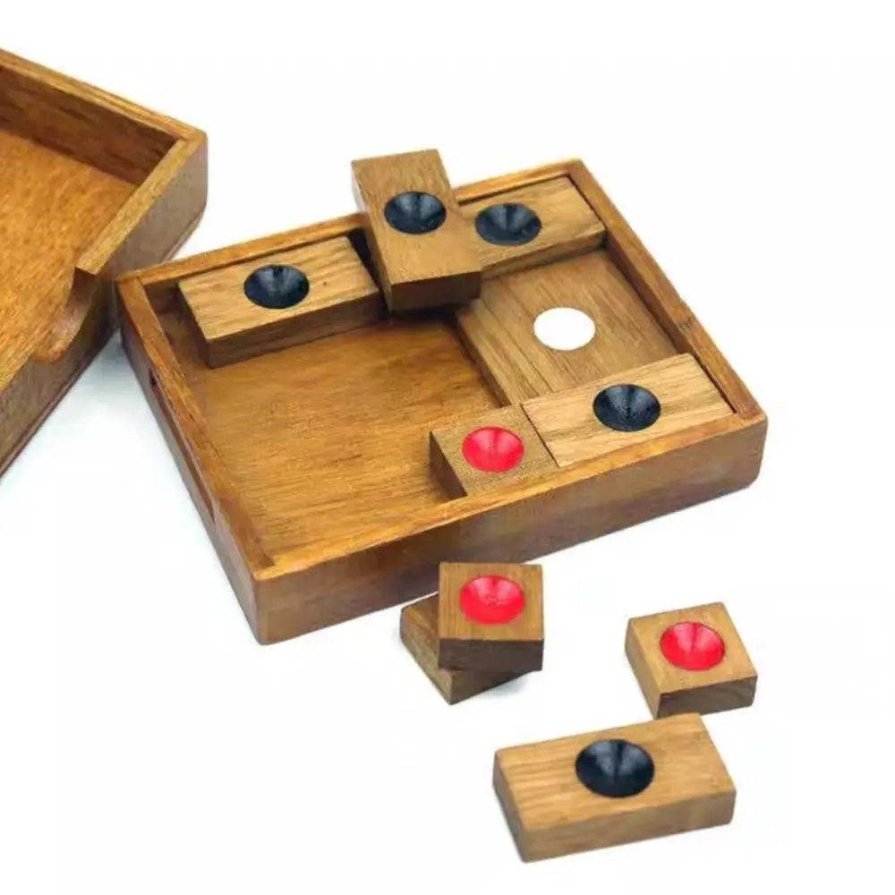 Klotski Wooden Slide Escape Puzzle Huarong Road Game Cube Chinese Huarong Sliding-Puzzle Classical Wooden Family Playing