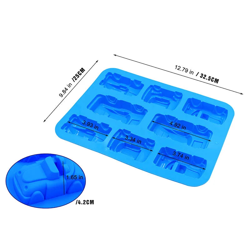 Car Silicone Mold For Baking 3D Auto Soap Candle Mould Ice Cube Tray Kids Birthday Party Cake Decorating Tools Cupcake Topper