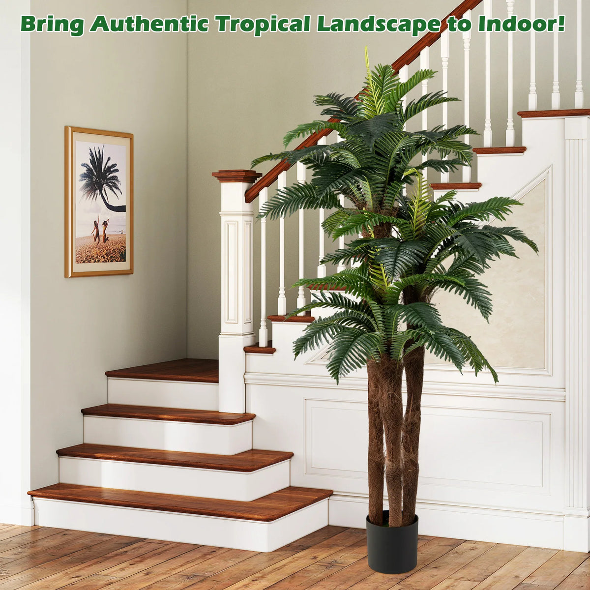 Artificial Palm Trees, 6.3ft, 2 Pack