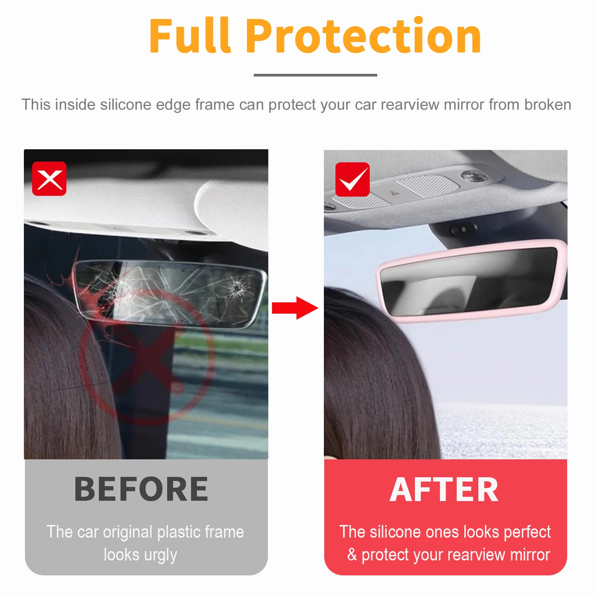 Rear View Mirror Protector Frame Cover For Tesla Model 3 Y YL Juniper 2026 2025-2020 Center Console Rearview Trim Silicone Trim