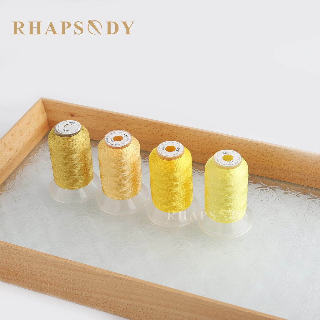 Rhapsody 40WT Polyester Embroidery Machine Thread 550Y 60 Colors Brother Babylock Janome Singer Pfaff Husqvarna Bernina Sewing