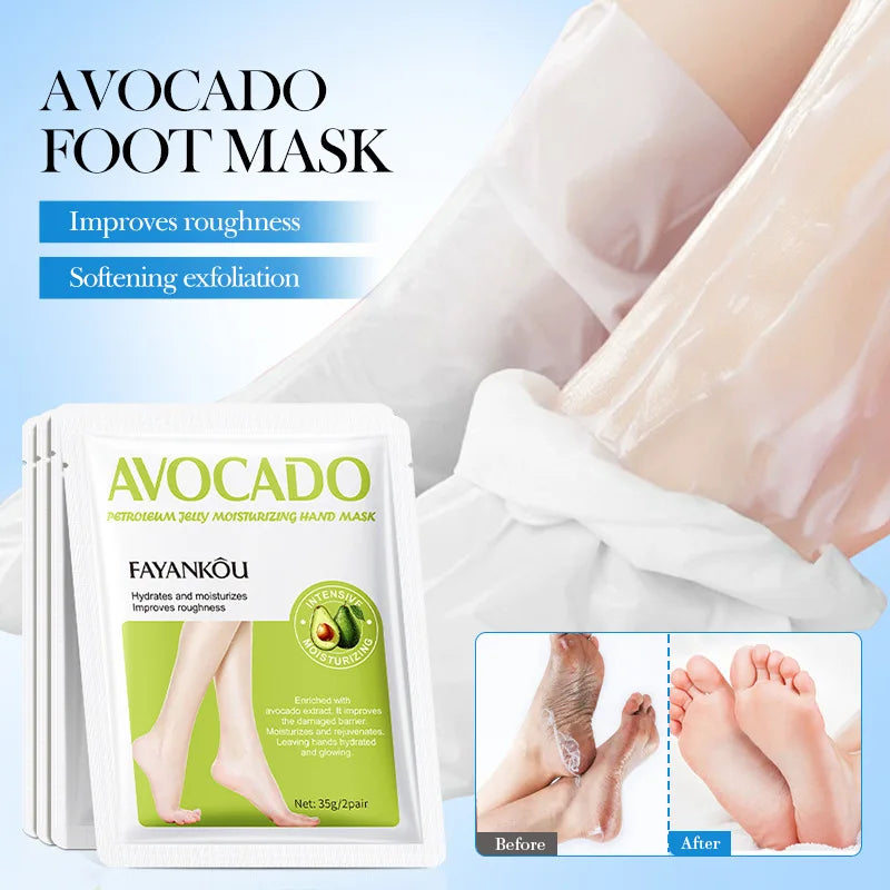 1/3/5 Pairs Avocado Exfoliating Foot Mask Feet Pedicure Remove Dead Skin Moisturizing Foot Exfoliator Feet Masks Skin Care