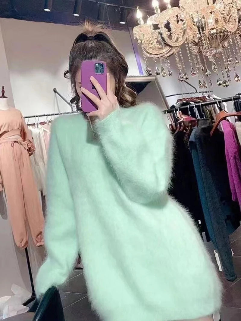 Long Hair  Fur Yarn 500g Simulation Smooth Soft Non Shedding Woolen Sweater Hat Yarn for Hand Knitting Winter Fashion