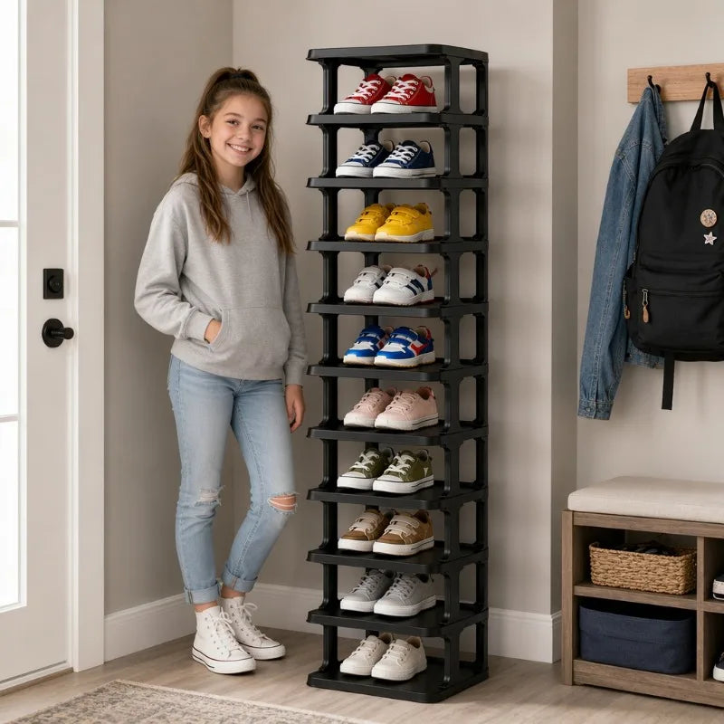 6-9 Layer Minimalist Shoe Rack Organizer - Disassemblable, Stackable, Compact Height Tall Space Saver, Multifunctional Household Storage Cabinet, Ideal Home Organizer Gift Solution