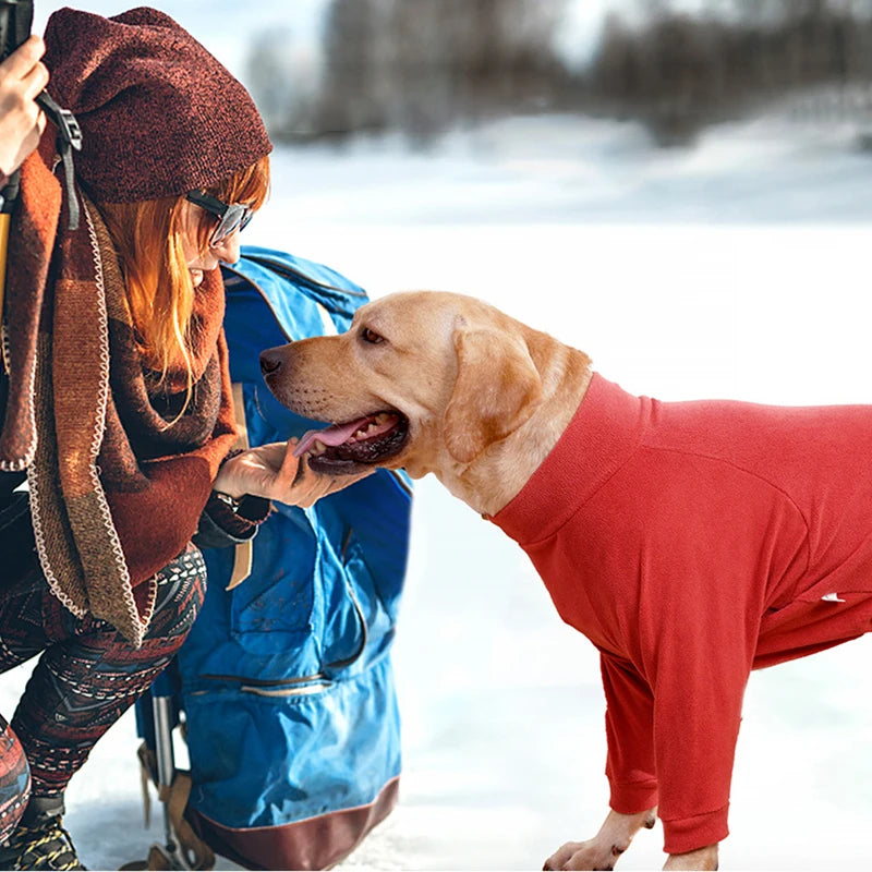 Xs-3XL Winter Pet Dog Clothes Dogs Sweatshirt Warm Flannel Dog Pajamas Padded Clothes for Medium Large Dogs Labrador Clothing