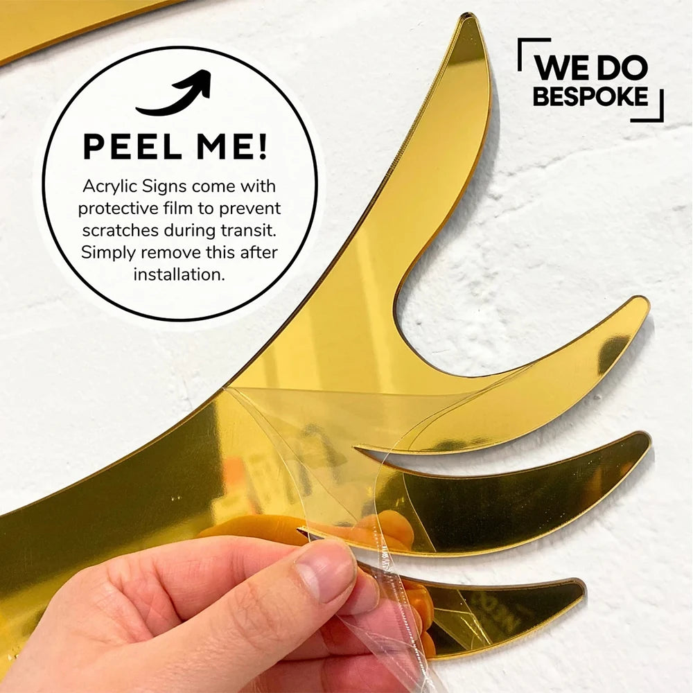 Customized 3D Business Logo Sign Laser Cut Acrylic Wall Mounted Name Sign Beauty Salon/Office/Shop/Home/Dental/SPA Decor