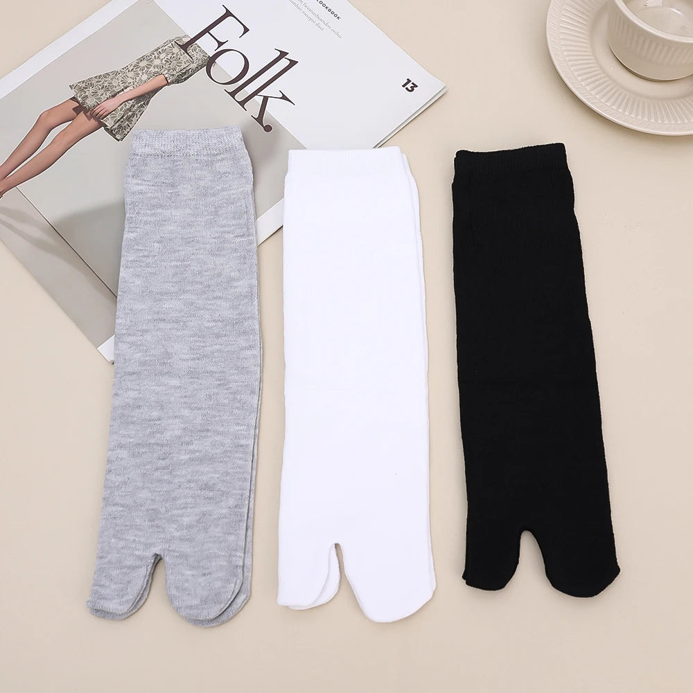 Fashion Japanese Style Tabi Toe Socks for Men Women Summer Fiber Two Finger Socks Kimono Flip Flop Sandal Split Tabi Toe Sock