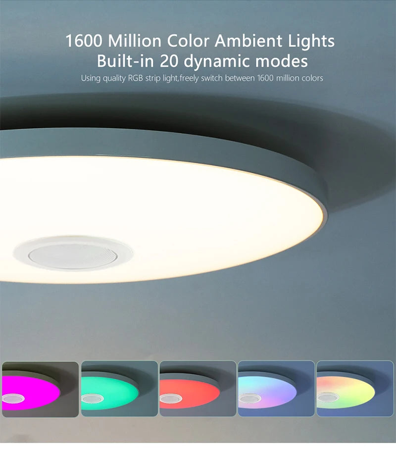 Tuya Smart Audio Ceiling Light APP Remote Control RGB Ambient Lamp Living Room Bedroom Home Decor LED Music Ceiling Lights
