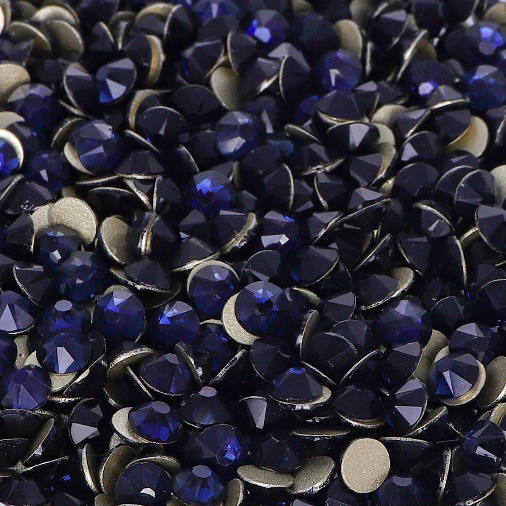 SS10-SS30 2088 Blue 8 Big 8 Small Non Hotfix Diy Strass Crystal Rhinestones Stick On Nail Art Decorations DIY Needlework Clothes