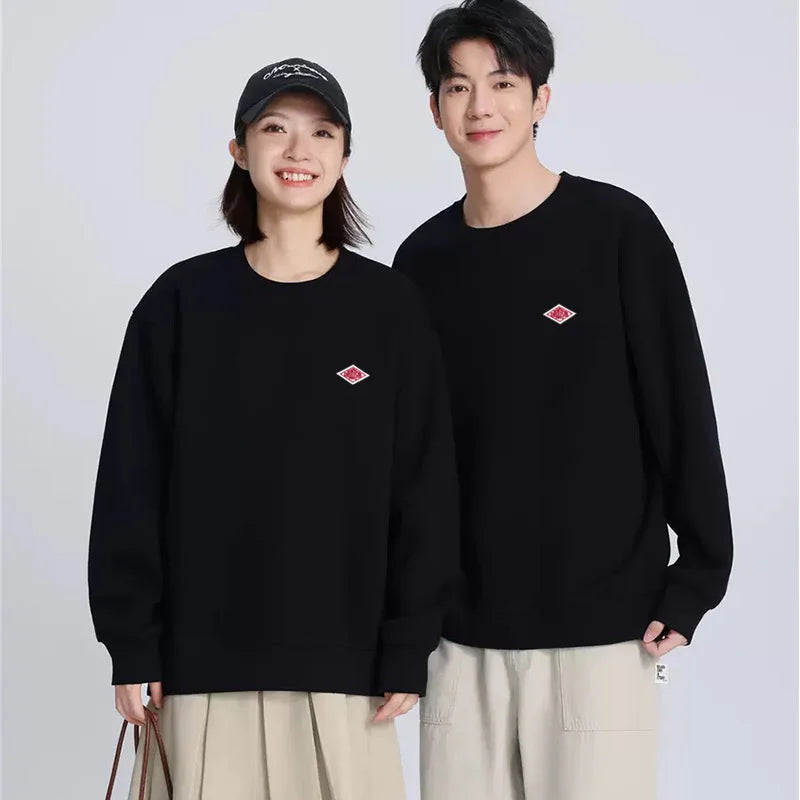Exported to Japan Winter Fashion Sweatshirt Men/Women Same Embroidery Cotton O-Neck Long Sleeve Tracksuit Top Loose Comfortable