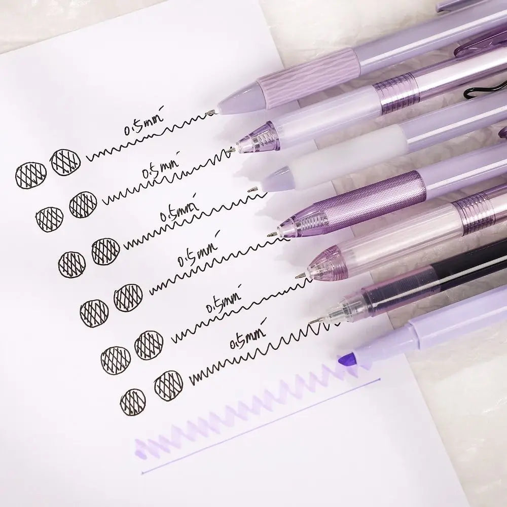 7-Pc Retractable Gel Pen Set 0.5mm Quick Dry