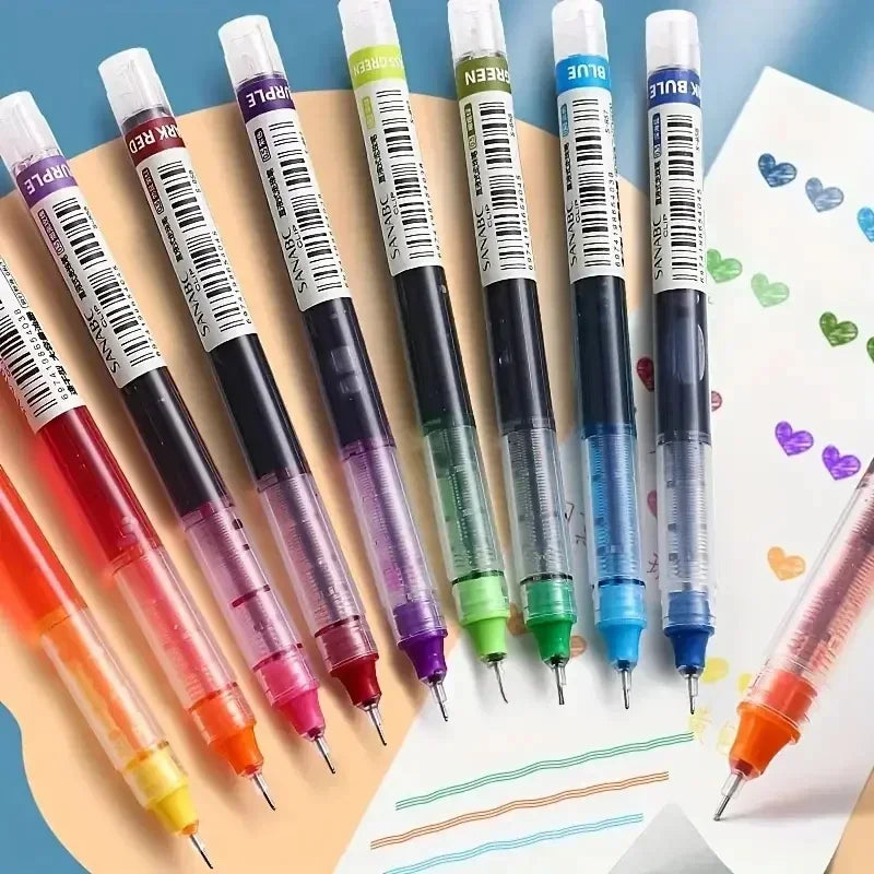 10pcs High Quality Needle Type Gel Pens Black Blue Red Ink