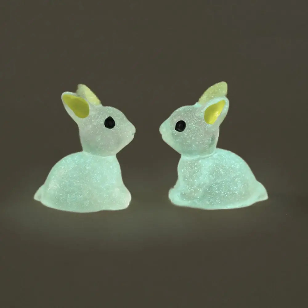 1PC DIY Cute Luminous Bunnies Microlandscape Gardening New Mini Rabbit Ornaments Home Decor Fairy Miniature Figurines