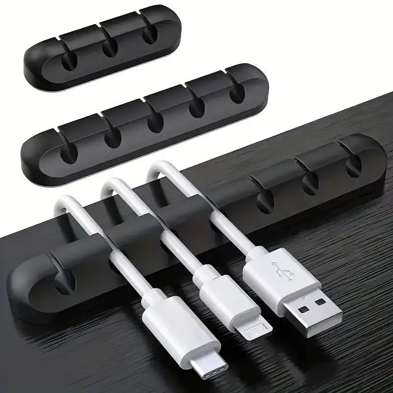 5/7 Clips Adhesive Cable Winder Desktop Wire Earphone Cable Holder Desk Organizer Stationery Office Supplies Material Escolar