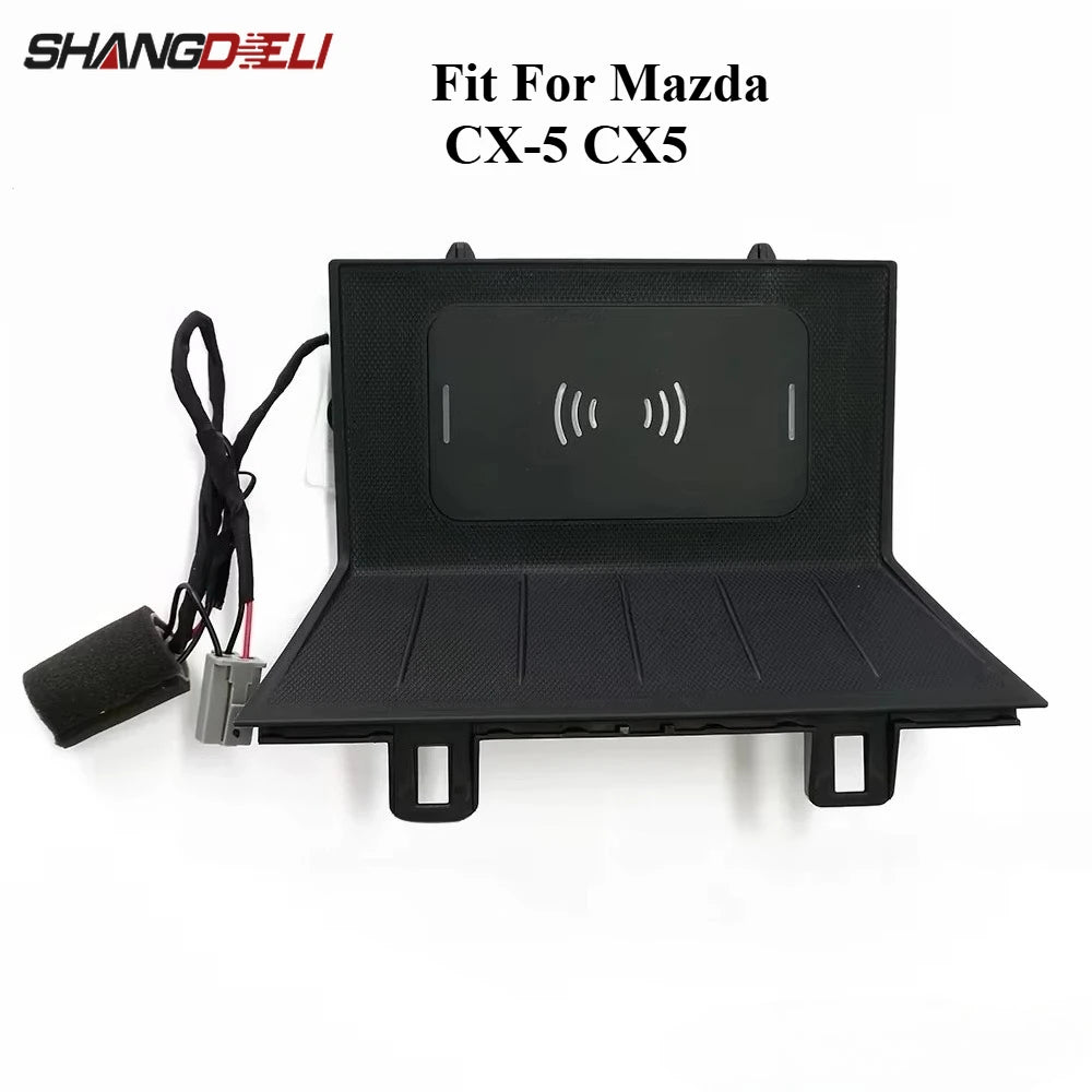 1PC Car Wireless Phone Charger Fast Charging Plate Panel Phone Holder Car Wireless Charger for Mazda CX-5 CX5 2017-2024