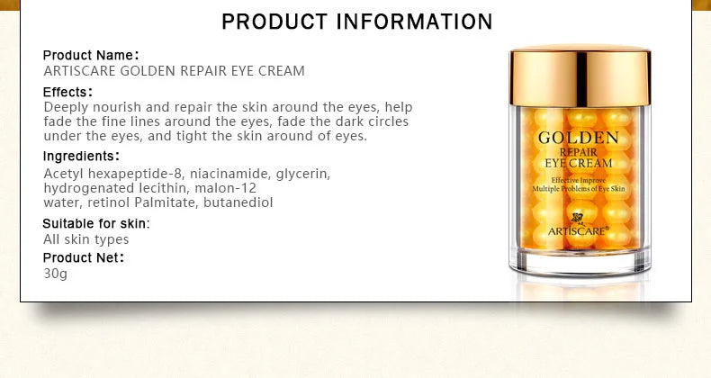 ARTISCARE 24K Gold Serum 3pcs/SET for Facial Care Eye Cream Moisturizing Face Essence Skin Care Products