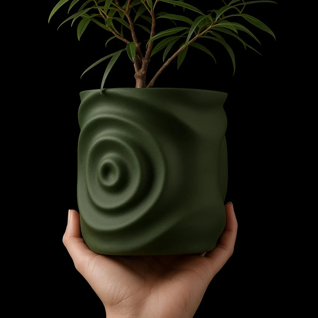 3D Printed Flower Pot Square Line Texture Rhombus Detail Modern Home Decor Biodegradable macetas