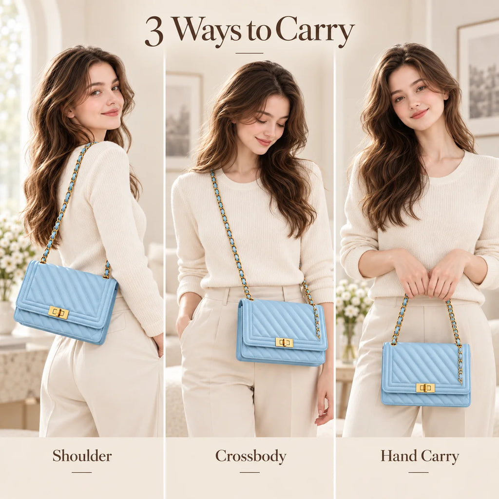 Fashionable Solid Color PU Embossed Mini Shoulder Bag Women's