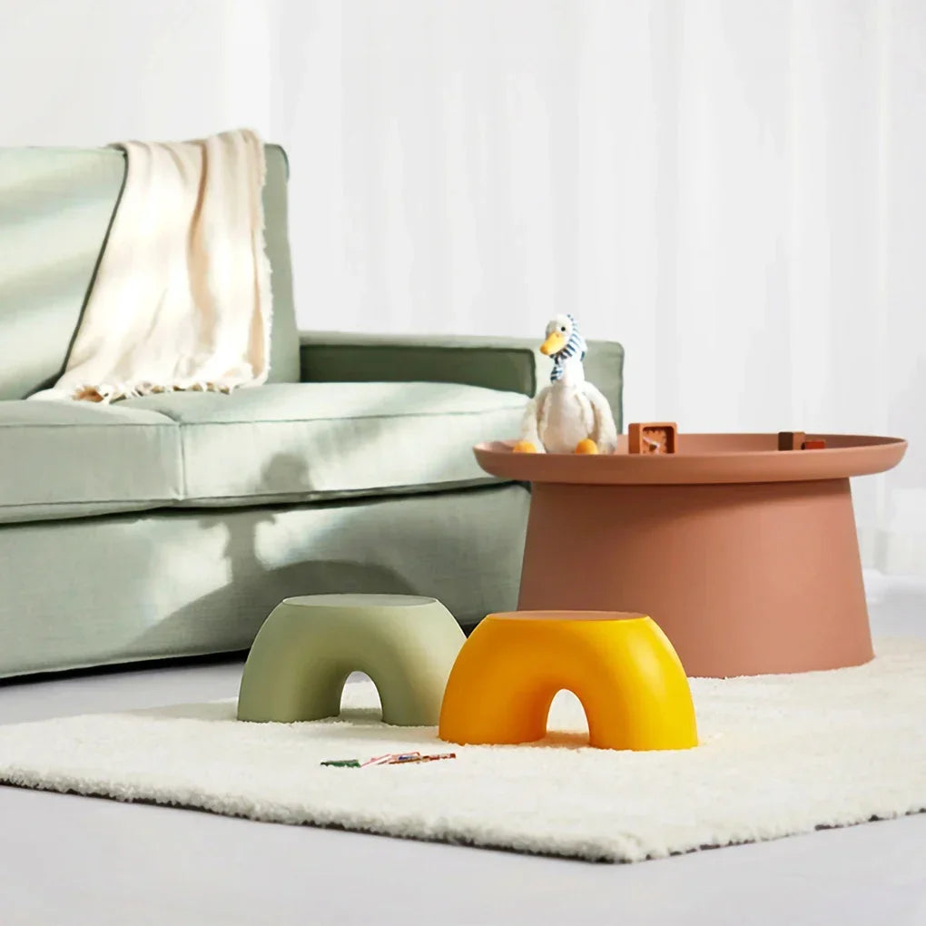 Stool Plastic Rainbow Shape Footstool Safety Kids Step Stool Seat