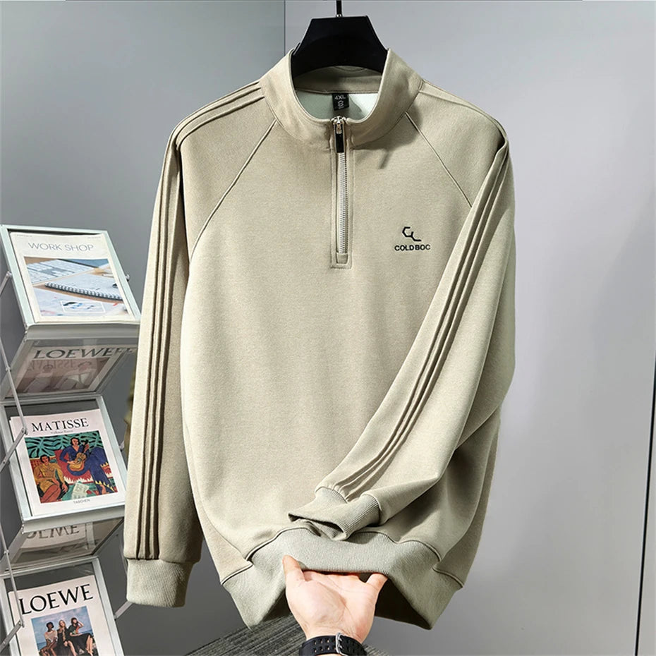 Harajuku Vintage Stand-up Collar Sweatshirts Men 12XL Plus Size Sweatshirt Spring Autumn Pullover Big Size 10XL