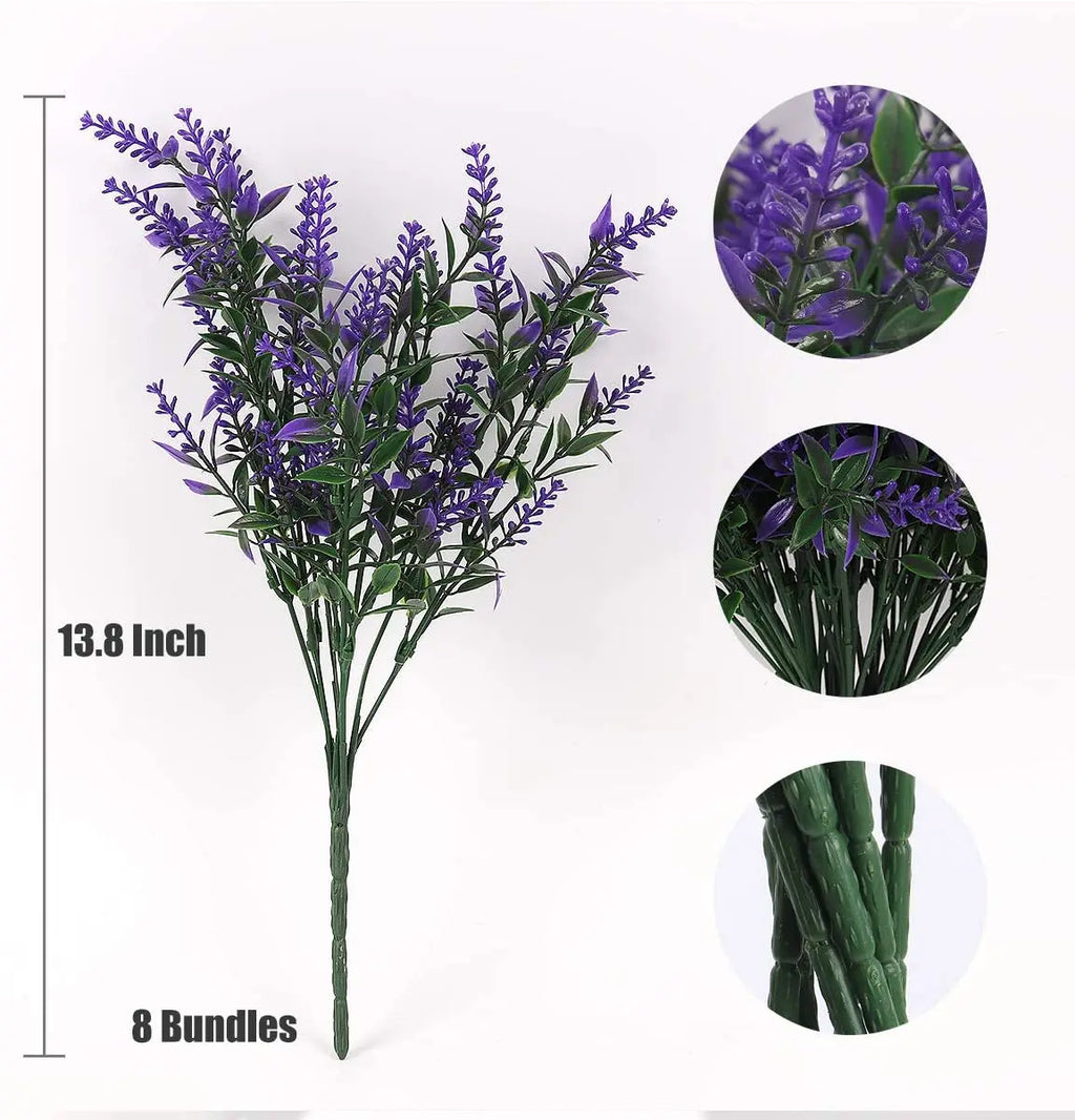 UV-Resistant Artificial Outdoor Flowers, 5 Pack