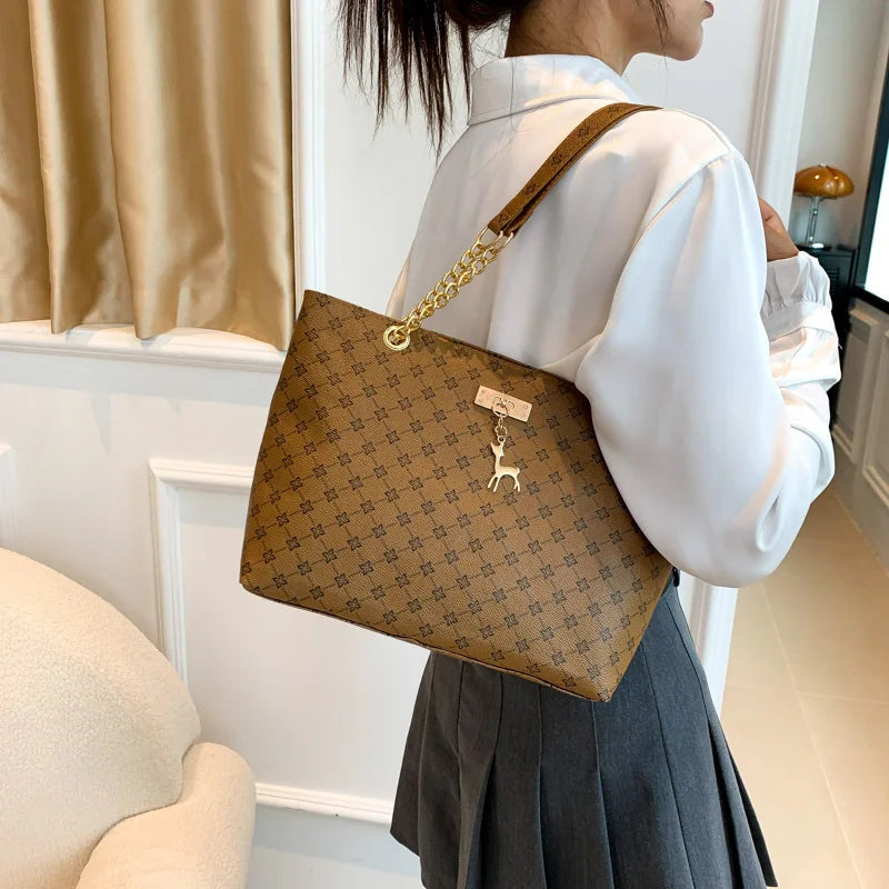 Presbyopia Handbag Texture Soft Leather Large Capacity Tote Women