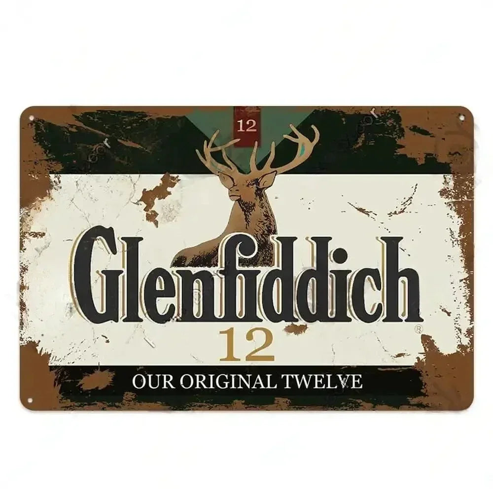 Retro Whiskey Plaque Metal - Enhance your decor with this lovely vintage metal sign. Ideal for pub,bar,club,living room,man cave